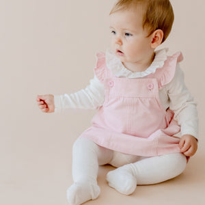 Pink Frill Denim Pinafore