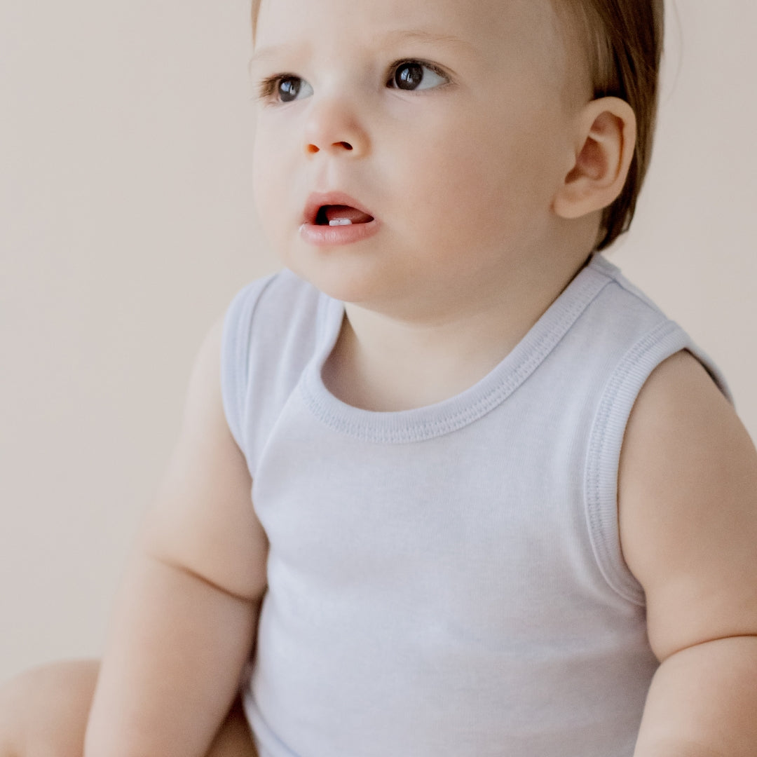 Baby Blue Cotton Wool Singlet