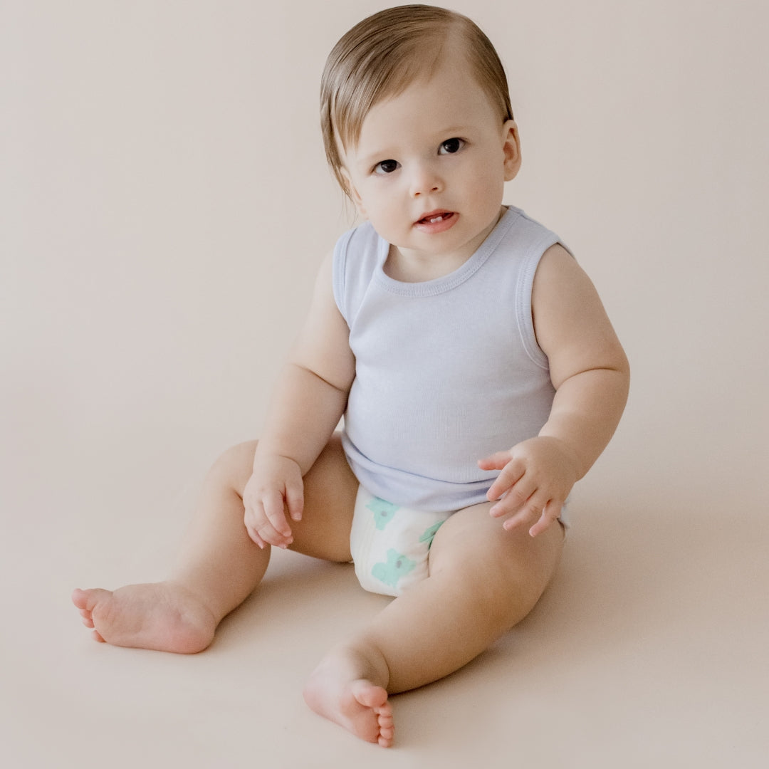 Baby Blue Cotton Wool Singlet