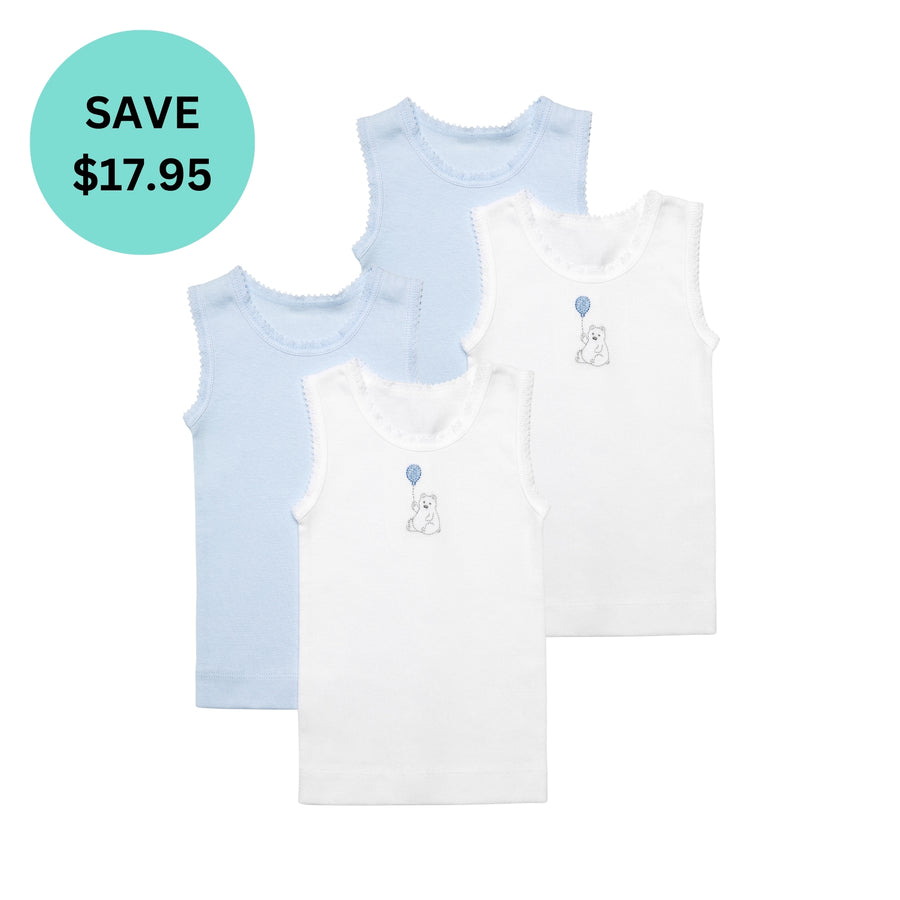 Boys Bear Singlet 4 Pack – Marquise