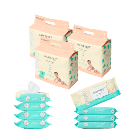 Marquise Hypoallergenic Nappies & Wipes Starter Bundle