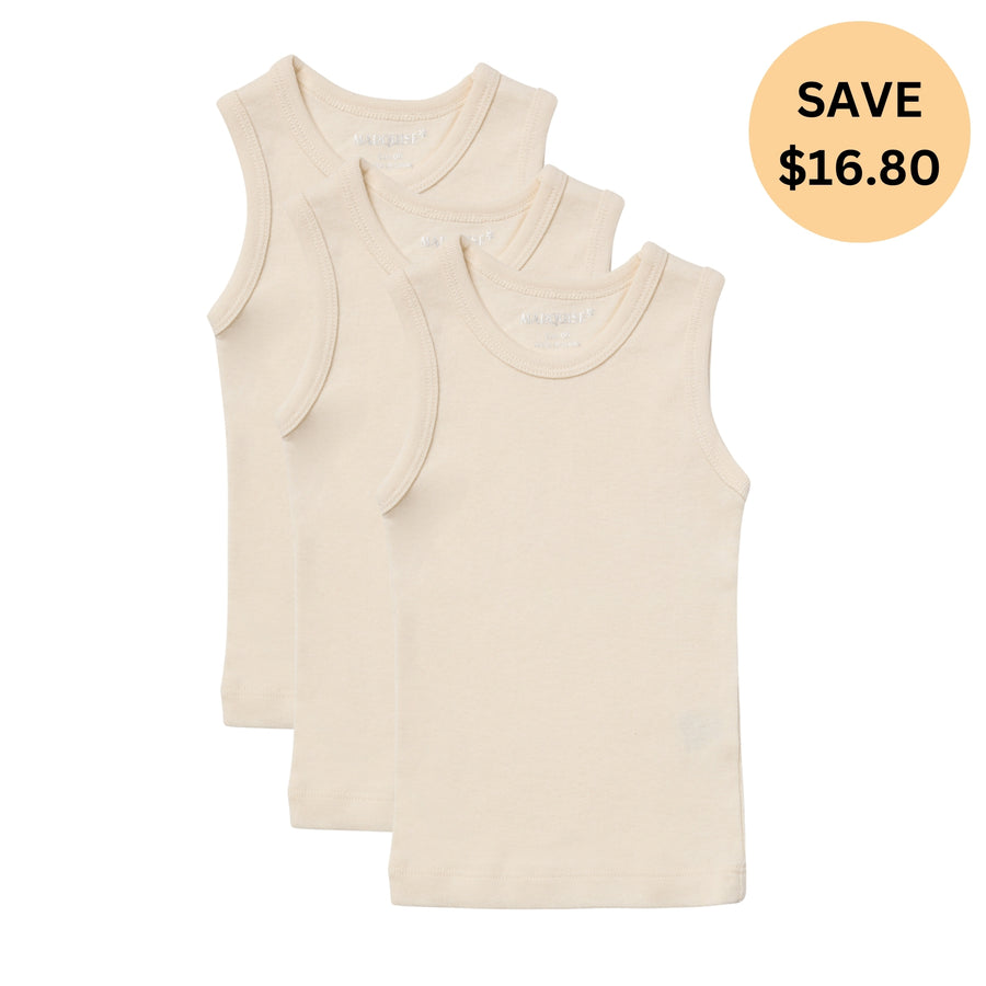 Kids Cotton Wool Singlet 3 Pack – Marquise