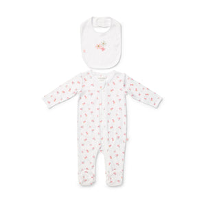 Newborn Essentials Floral Zipsuit & Bib Set