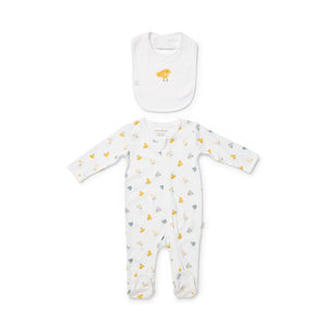 Newborn Essentials Chick Zipsuit & Bib Set