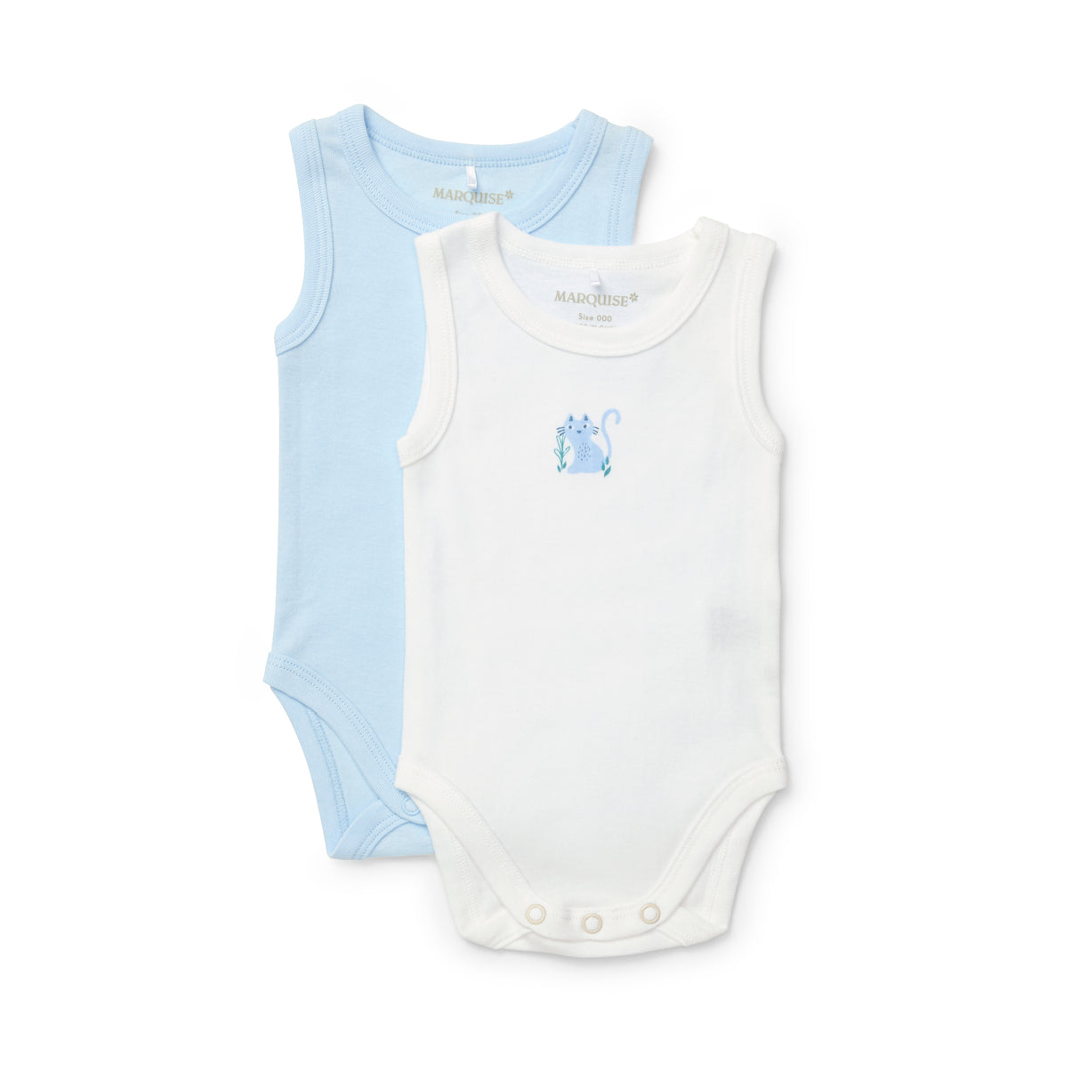 Newborn Essentials Cat Sleeveless Bodysuit 2 Pack