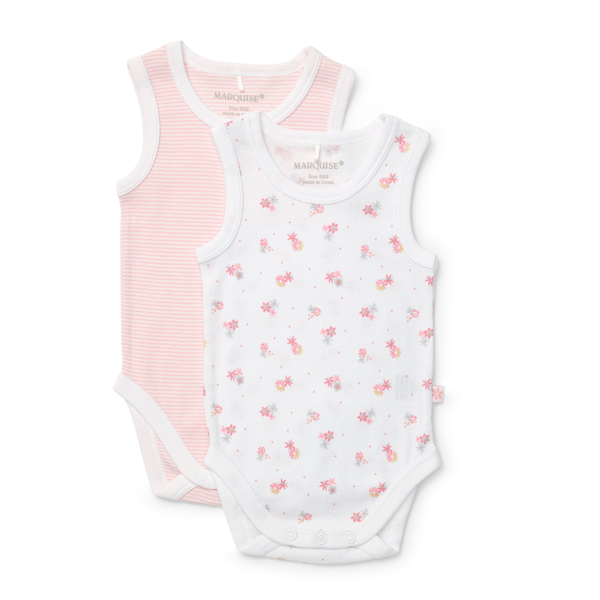 Newborn Essentials Floral Sleeveless Bodysuit 2 Pack