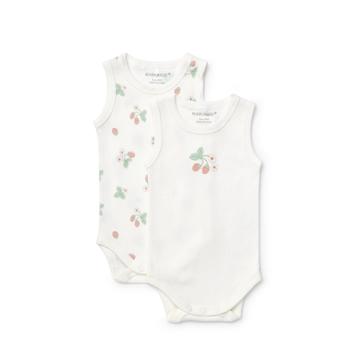 Strawberry Fields Sleeveless Bodysuit 2 Pack