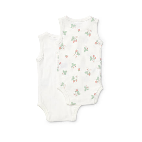 Strawberry Fields Sleeveless Bodysuit 2 Pack