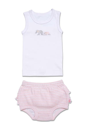 Girls Elephant Singlet and Bloomer Set