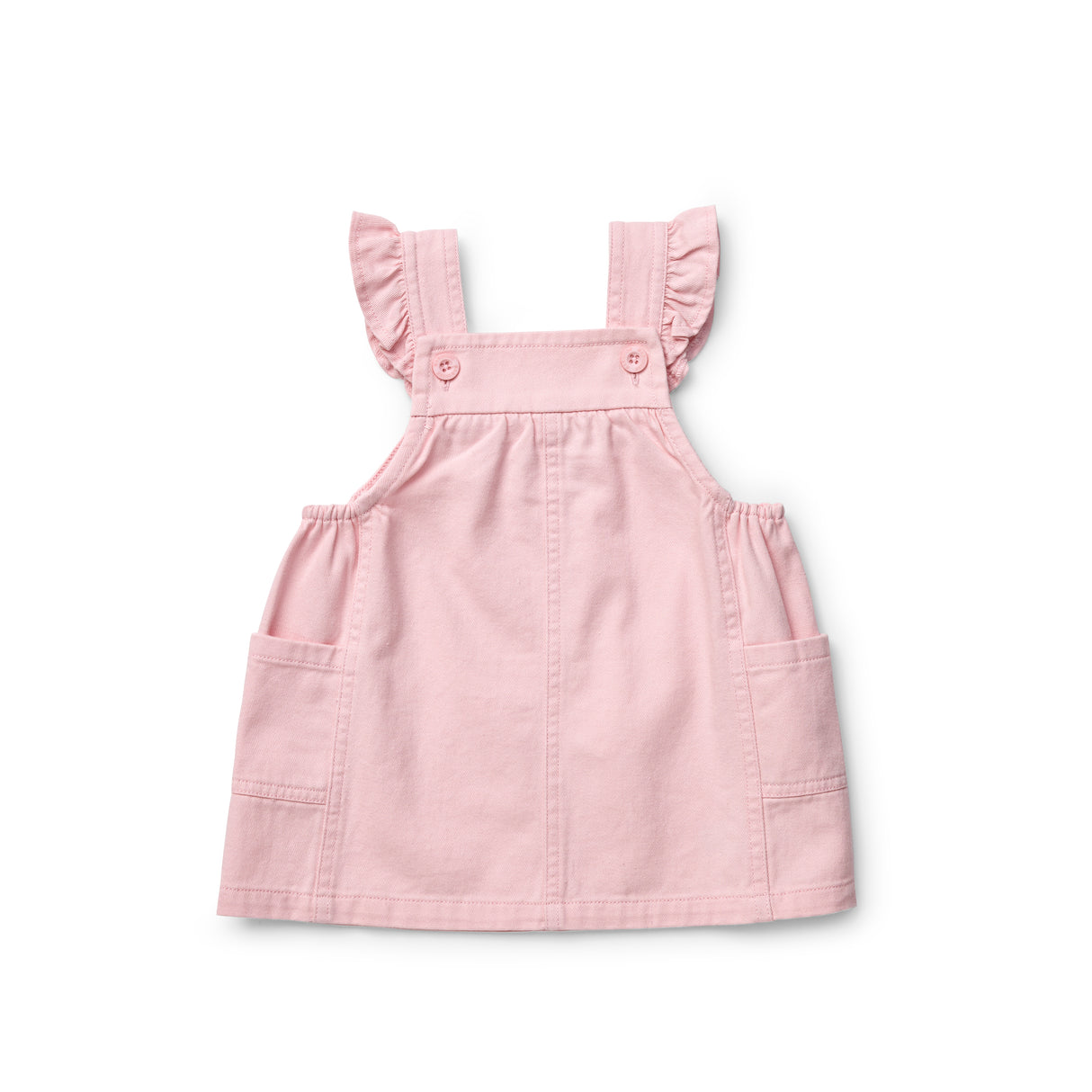 Pink Frill Denim Pinafore