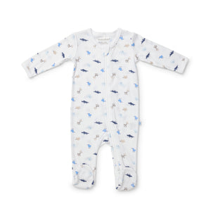 Newborn Essentials Animals Zipsuit & Bib Set