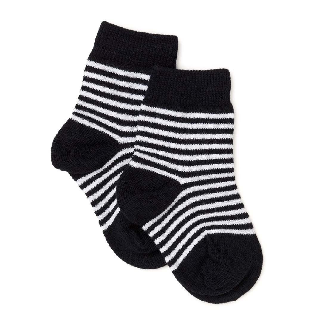 Navy and White Stripe Knitted Socks 2 Pack