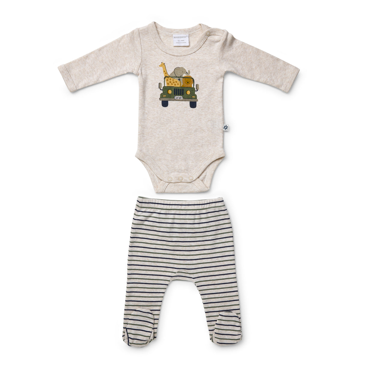 On Safari Bodysuit & Striped Legging Set